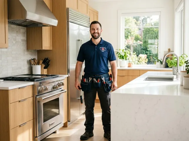 Appliance Repair Hero technician in a Burkes Garden, VA kitchen after an appliance repair